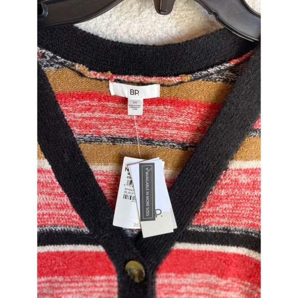 Nordstrom BP Long Sleeve Cardigan Crop Striped Sweater Size Medium New w… - Picture 2 of 7